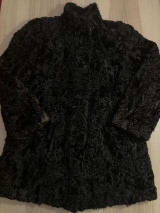 Abrigo pelo astracán negro vintage