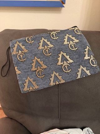 Pochette fantasia blu e oro