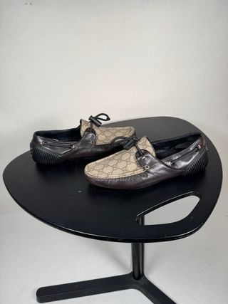 Mocasines Gucci Monograma Beige/Marrón