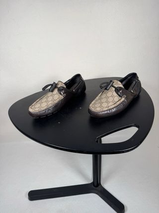 Mocasines Gucci Monograma Beige/Marrón