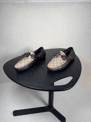 Mocasines Gucci Monograma Beige/Marrón