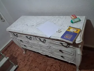 Cómoda vintage mármol y madera