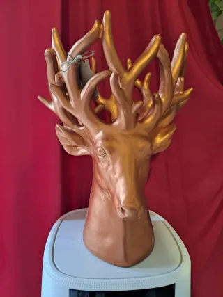 Vaso Cervo Oro Decorativo