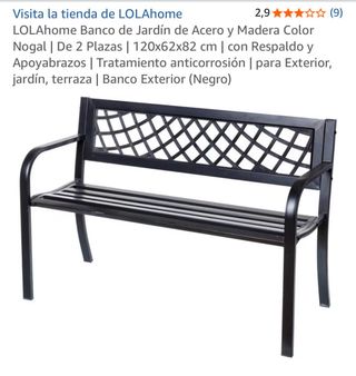 Banco Jardín Acero y Madera Nogal LOLAhome