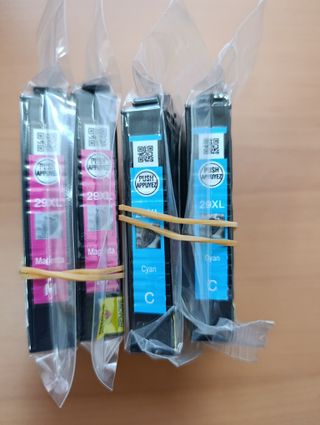 Lote 4 cartuchos 29XL: 2 Magenta y 2 Cyan