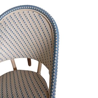 Silla Bistró Rattan Celeste y Crema