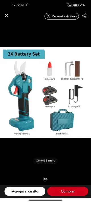 Lanza, alargadera extensible para tijera podar