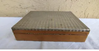 Cofanetto porta sigarette tabacco legno e argento