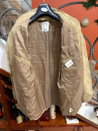 Giacca pelle scamosciata vintage uomo