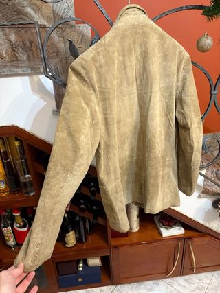 Giacca pelle scamosciata vintage uomo