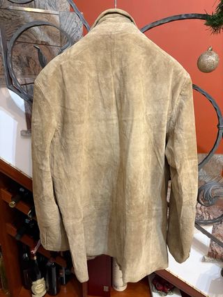 Giacca pelle scamosciata vintage uomo