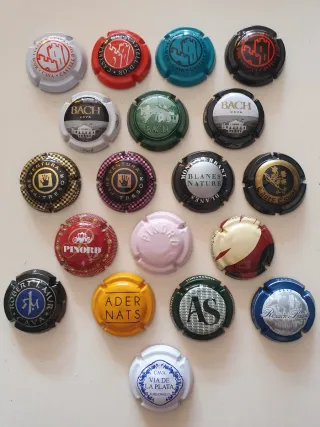 19 Chapas de Cava Colección Variada