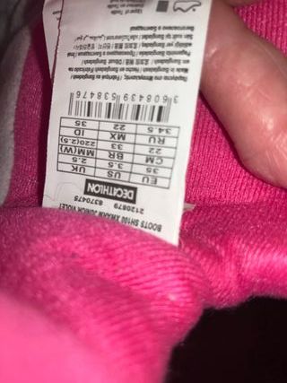 Botas nieve invierno rosa talla 35