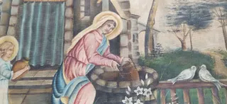 Tapiz antiguo firmado Jesús Les Estaba Sumiso.