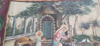 Tapiz antiguo firmado Jesús Les Estaba Sumiso.