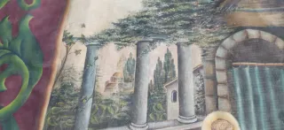 Tapiz antiguo firmado Jesús Les Estaba Sumiso.