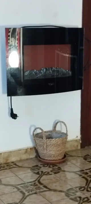 Estufa Chimenea Cecotec Negra y Marrón