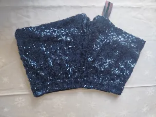Shorts fiesta y bolso lentejuelas azul marino nuev