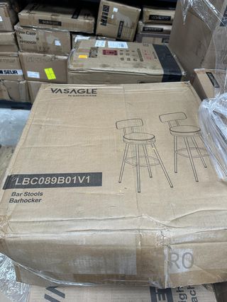 Set di 2 sgabelli da bar VASAGLE EKHO, sgabelli girevoli con schienale, in similpelle con cuciture, stile moderno, altezza 65 cm, per cucina, nero