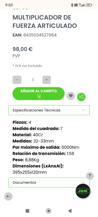 Multiplicador de Fuerza Articulado JBM 52796