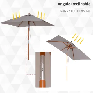 Parasol Rectangular Inclinable Outsunny