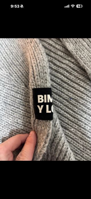 Bufanda Bimba y Lola Gris con Pompones