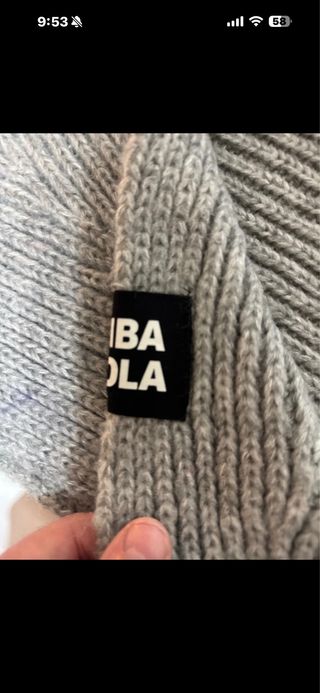 Bufanda Bimba y Lola Gris con Pompones