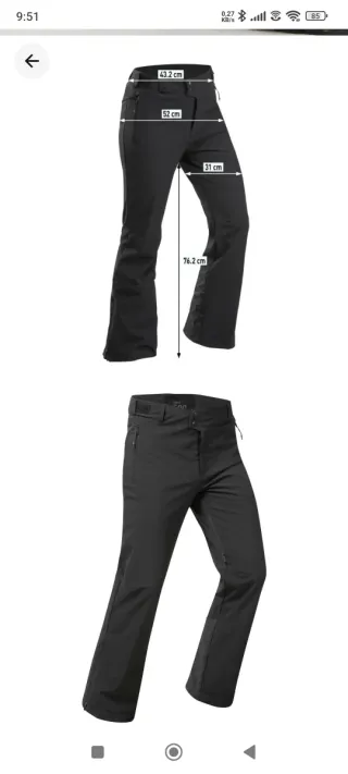 Pantalón esquí Wedze 500 Talla S