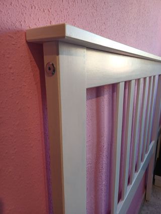 Cabecero para Cama 90cm Madera Maciza Blanco Lacad