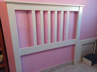 Cabecero para Cama 90cm Madera Maciza Blanco Lacad