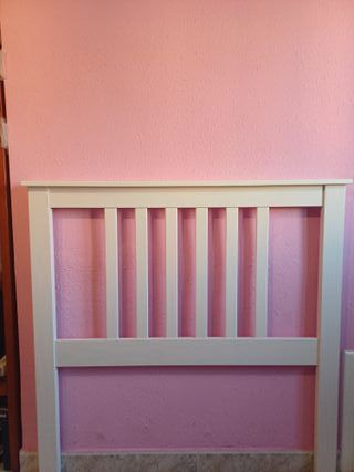 Cabecero para Cama 90cm Madera Maciza Blanco Lacad