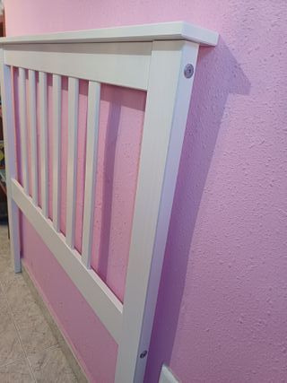 Cabecero para Cama 90cm Madera Maciza Blanco Lacad