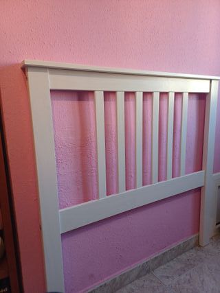 Cabecero para Cama 90cm Madera Maciza Blanco Lacad