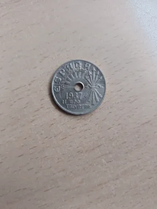 Moneda 25 céntimos España 1937