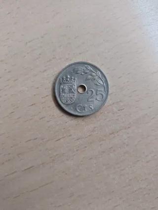 Moneda 25 céntimos España 1937
