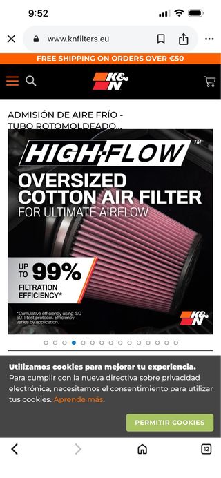 Filtro Admisión K&N Cold Air Intake Ford Mustang G