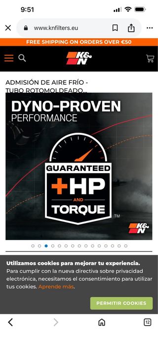 Filtro Admisión K&N Cold Air Intake Ford Mustang G