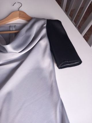 Vestido de fiesta gris y negro