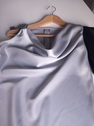 Vestido de fiesta gris y negro