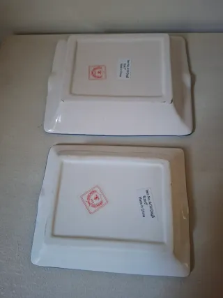 Juego 2 Ceniceros porcelana Azul 12x15cm/15x18cm