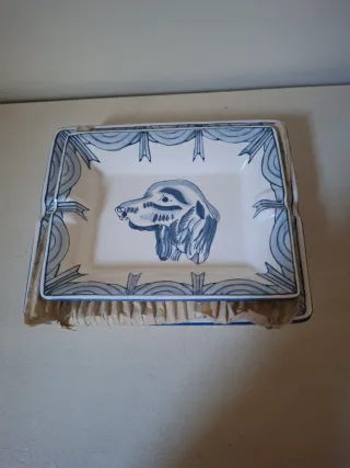 Juego 2 Ceniceros porcelana Azul 12x15cm/15x18cm