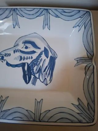 Juego 2 Ceniceros porcelana Azul 12x15cm/15x18cm