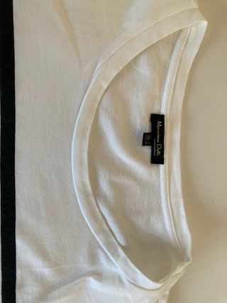 Camiseta Massimo Dutti Blanca Rayas Negras L