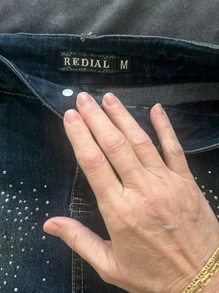 Mini falda vaquera con pedrería T.34