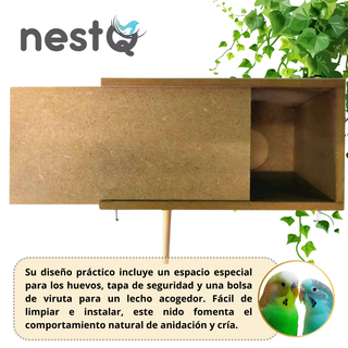 Nido Madera Periquitos 20cm + Viruta