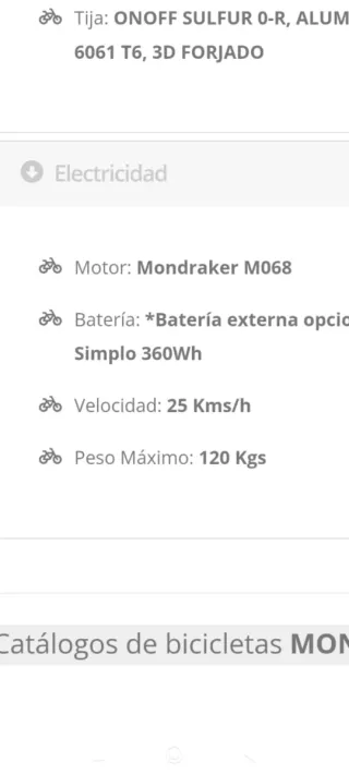 Bicicleta Mondraker Eléctrica