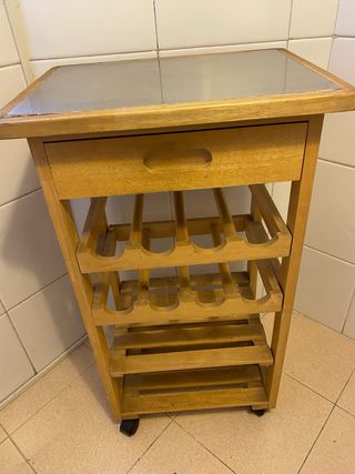 Mueble auxiliar cocina botellero madera