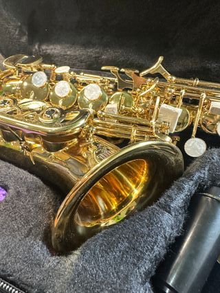 SML Paris Saxofón Soprano Curvado de Madera Dorado