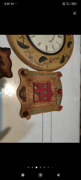 Reloj de pared decorativo, cuelga llaves y bandeja