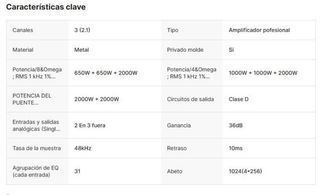 Etapa 3 Canales DSP Nueva 2000+ 650+650